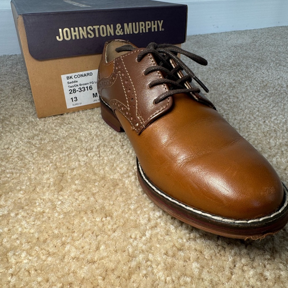Johnston & Murphy Tan Leather Oxfords